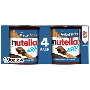 Nutella & GO! Hazelnut and Cocoa Spread with Pretzel Sticks, 1.9 oz, 4 Snack Cups
